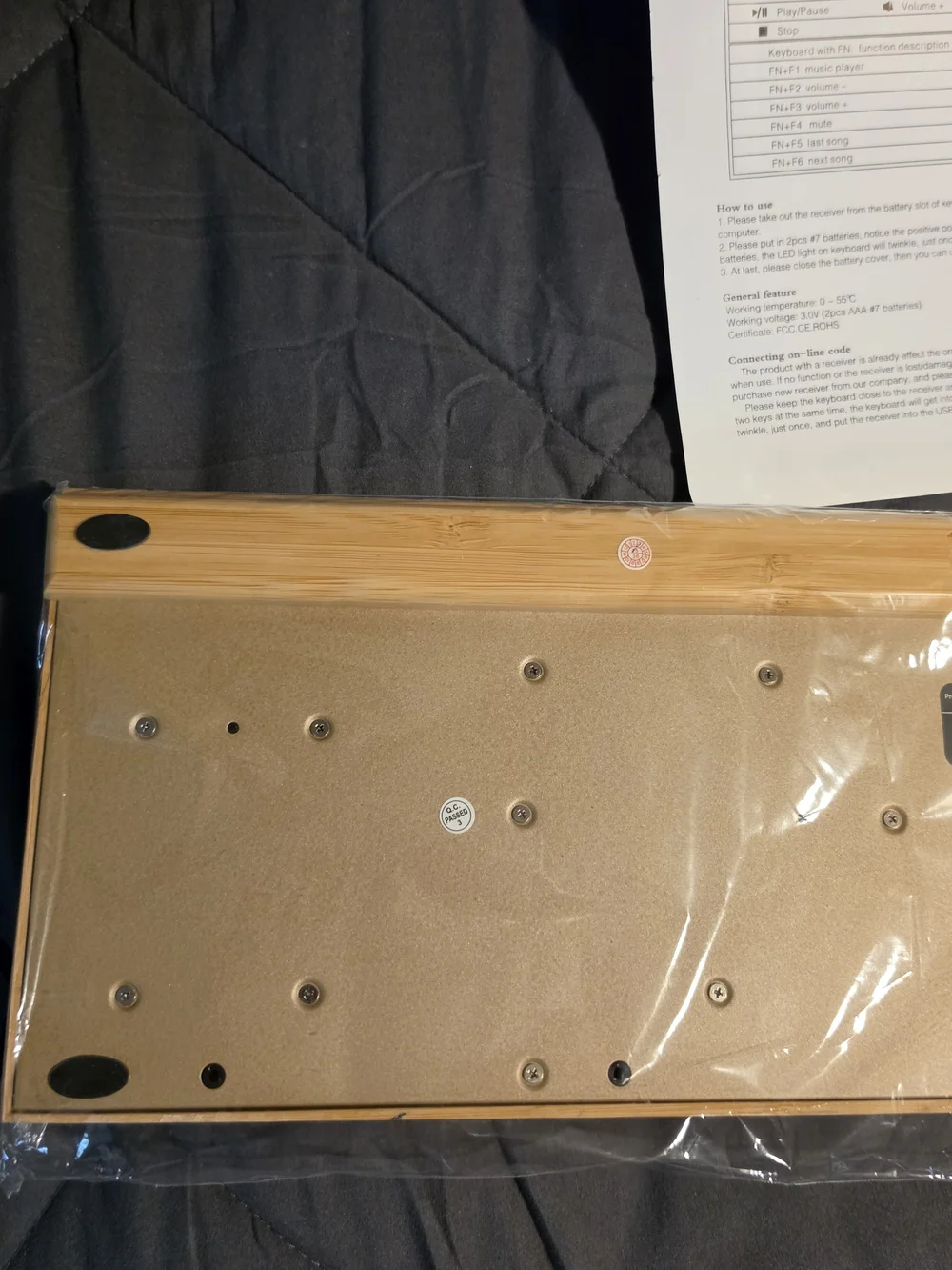 Wireless Multimedia Bamboo Keyboard - Natural Bamboo ***No Mouse**